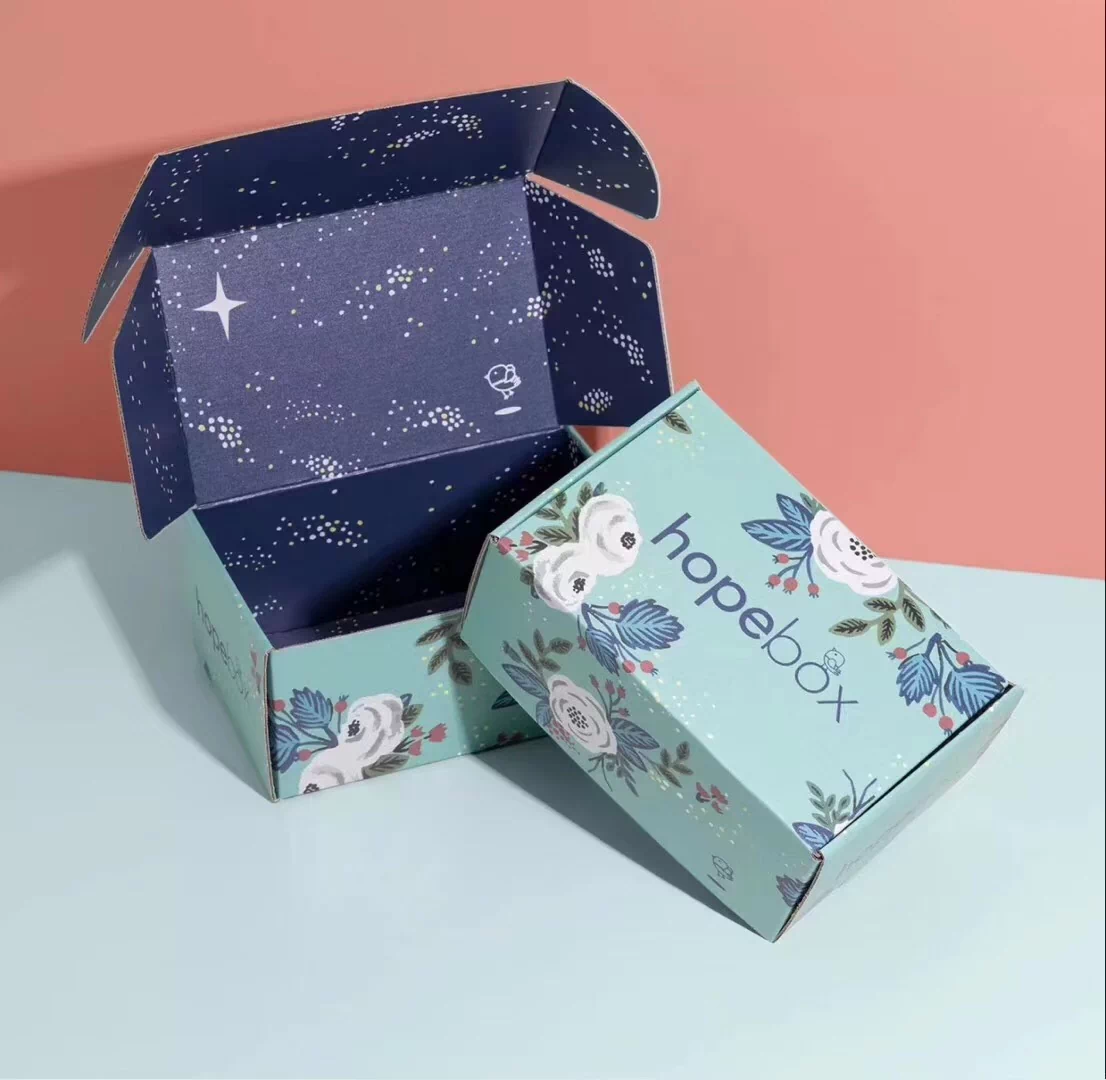 E flute corrugated box printed inside and outside