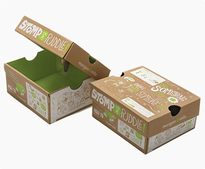 flip top kraft shoe box