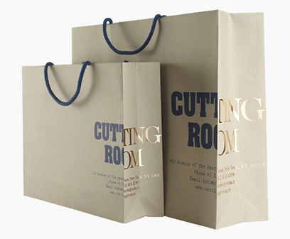garment paper bag with the gold metallic logo, custom paper bag