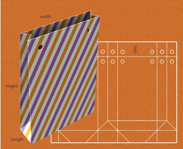 how to measure the length width height of a paper bag